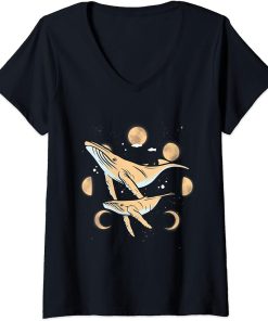 Womens Whale Sharks Orca Beluga Whale Orcas Narwhal V-Neck T-Shirt