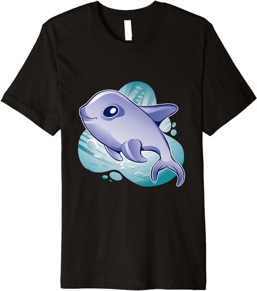 Cute Kawaii Orca Whale In Ocean Orca Tee Whale Tee For Her Premium T-Shirt