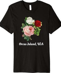 Orcas Island Washington Blossom Vintage Rose Flower Floral Premium T-Shirt