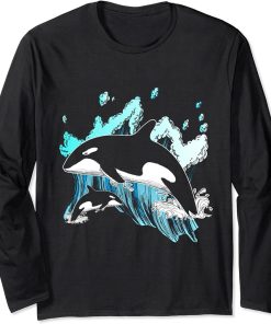 Killer Whale Ocean Lover Gift Idea Men Boys Kids Orca Long Sleeve T-Shirt