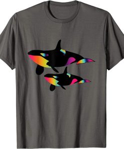 Color Gradient Orca Whales T-Shirt