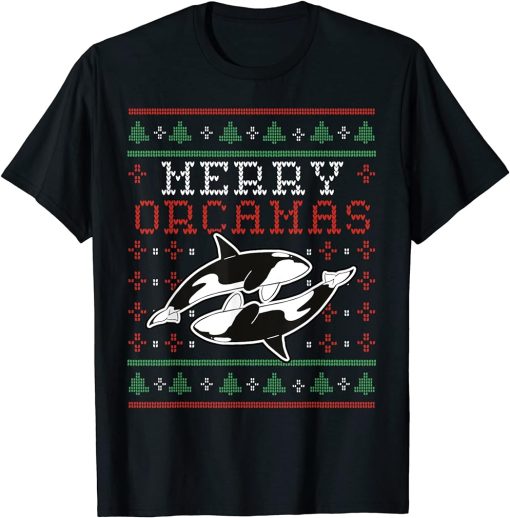 Merry Orcamas Sea Orca Whisperer Christmas Season T-Shirt