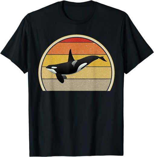 Retro Vintage Funny Orca Whale Ocean Sea Marine Life Lover T-Shirt