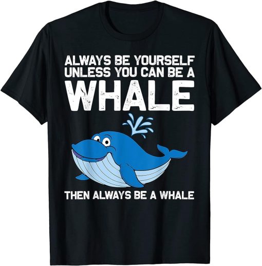 Funny Whale Art For Men Women Orca Narwhal Blue Whales T-Shirt