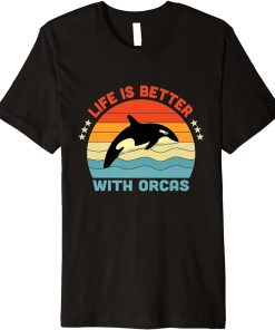 Life Is Better With Orcas Retro Vinatge Premium T-Shirt